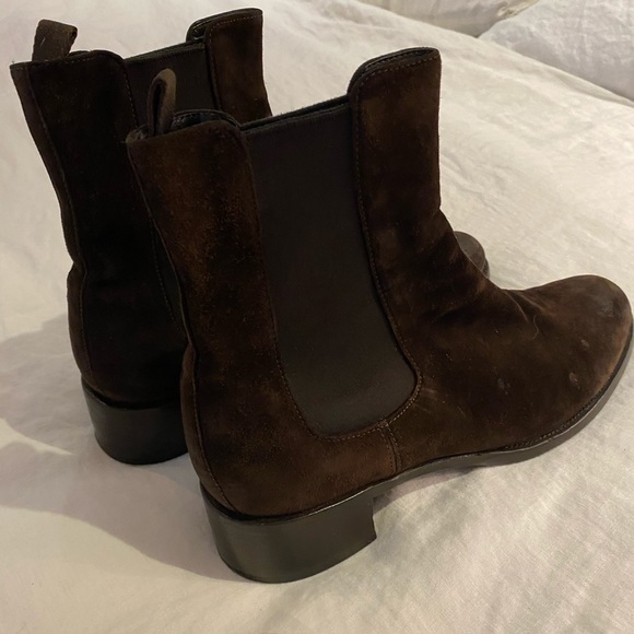 Prada chocolate brown suede booties - Picture 3 of 7